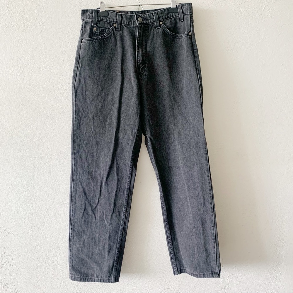 Levi's Vintage 90's Black Wash Wide Leg Orange Tab USA Denim Jeans 34 x 32 - mod